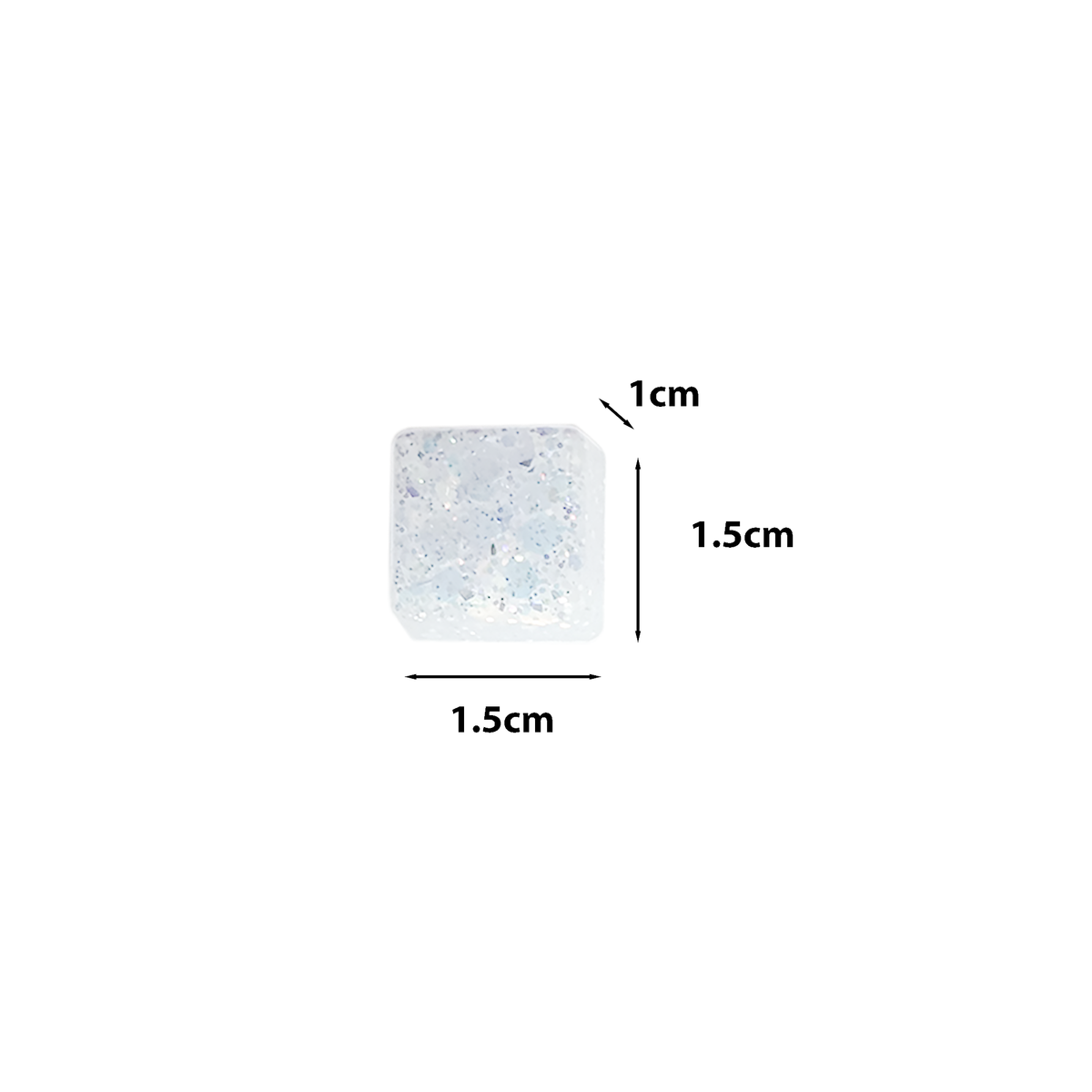 Glitter Milky White Chunky Cube Fridge & Locker Magnets