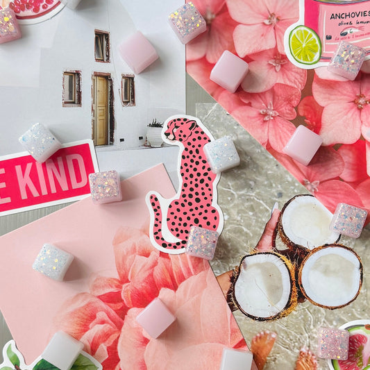 Glitter Pink Chunky Cube Fridge & Locker Magnets