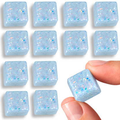 Glittery Blue Chunky Cube Fridge & Locker Magnets