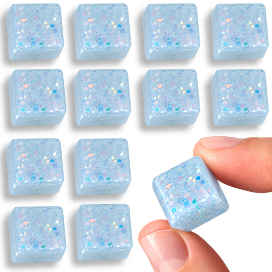 Glittery Blue Chunky Cube Fridge & Locker Magnets