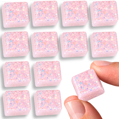 Glitter Pink Chunky Cube Fridge & Locker Magnets