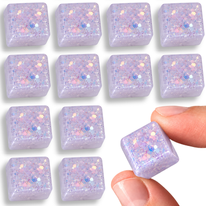 Glittery Purple Chunky Cube Fridge & Locker Magnets