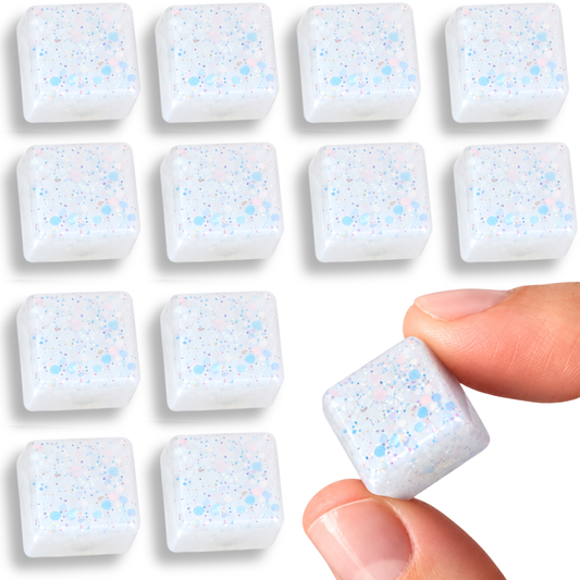 Glitter Milky White Chunky Cube Fridge & Locker Magnets